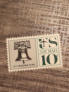 1960 10c Liberty Bell, Let Freedom Ring, Air Mail Scott C57 Unused - #6169 - Picture 1 of 2