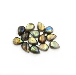 Lote de 10 piezas de piedras preciosas de fuego múltiples cabinas de pera de labradorita natural 10 * 14 mm 51 quilates - Imagen 1 de 3