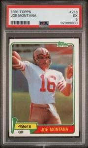 1981 Topps JOE MONTANA San Francisco 49ers HOF RC Rookie Card # 216 Graded PSA 5 - Picture 1 of 2
