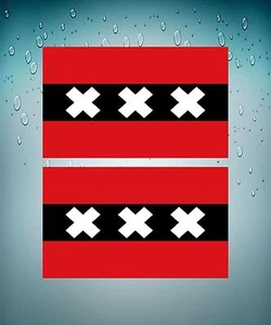 2 x Sticker decal wall car moto biker flag amsterdam holland - Bild 1 von 1