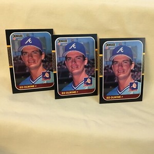 1987 Donruss Baseball Cards, three ED OLWINE, #560, Atlanta Braves