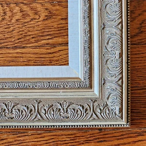 VERZIERTER SILBER FERTIGER RAHMEN mit Leineneinsatz 9" x 12" Ölgemälde ~ Leinwand ~ Porträt - Bild 1 von 9