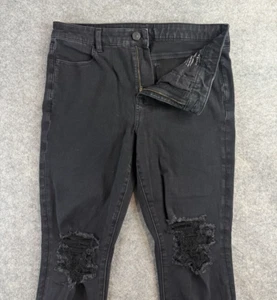 American Eagle Outfitters Pants Women's Size 16 Regular Black Ripped Jeans - Picture 1 of 9