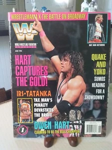 WWF MAGAZIN JUNI 1994 BRET HART & WWF WARENKATALOG POSTEN VON ZWEI (2) ARTIKELN - Bild 1 von 10