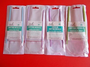 Needle Crafters aluminum circular needles, set of 4, sizes 2, 4, 6, 8 (29/31") - Picture 1 of 9