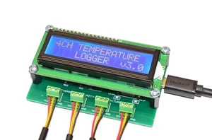 Registrador de datos de temperatura de 4 canales / Sistema de monitoreo / Termómetro / DS18B20 - Imagen 1 de 12