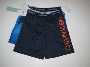 Calvin Klein Little Boy's S 6/6X Sleep Shorts Pajama  2 Pr Black Shark - Picture 1 of 2