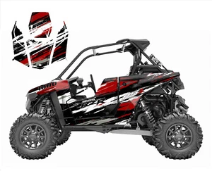 Polaris RS1 graphics wrap kit 24 mil thick racing vinyl #V4000 Red White - Picture 1 of 18