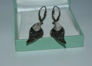 Vintage Earrings Filigree silver 875 Assay Value Star patina Fashion Stamp Women - Picture 1 of 9