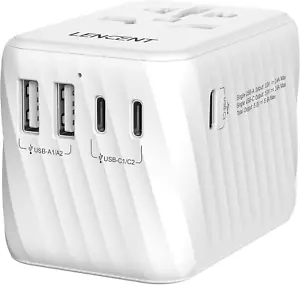 Universal Travel Adapter, International AC Plug Power Adaptor with 5.6A 3 USB C - Picture 1 of 12