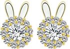 Bunny Earrings Stud Earrings - Cute Animals Crystal Jewelry for Women - Trendy H