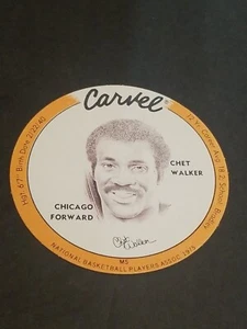1975 CARVEL BASKETBALL DISC CHET WALKER CHICAGO BULLS MINT CONDITION ORANGE - Picture 1 of 2
