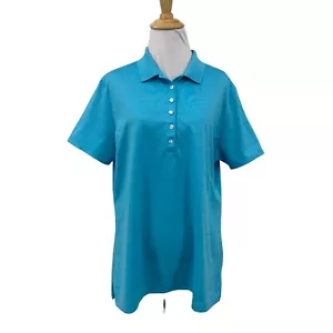 Callaway Golf Polo Shirt Womens XL Blue Opti Dri Vented Performance Active - Picture 1 of 11