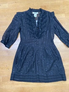 Staring At Stars Cotton Blend Size Medium Dress With Pockets Black Sheer - Picture 1 of 10