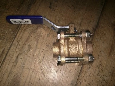 Nibco S-595-Y Bronze Ball Valve 1/2" SOLDER ENDS 600 WOG UPC 039923686459 - Image 1 of 3