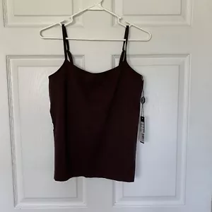Belldini Top Donna XL Marrone Cioccolato Tank Cami Camicia Elasticizzata Comoda Nuova - Foto 1 di 5