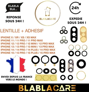 2 KITS DE LENTILLE CAMERA ARRIERE IPHONE X XR XS 11 12 13 14 15 PRO MAX PLUS ✅ - Photo 1 sur 1