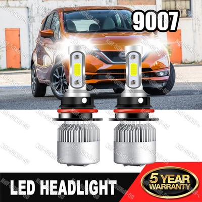 Kit de bombillas LED de haz alto/bajo 6000K 9007 para Nissan Versa Note 2014-2019 Foto 1 de 4