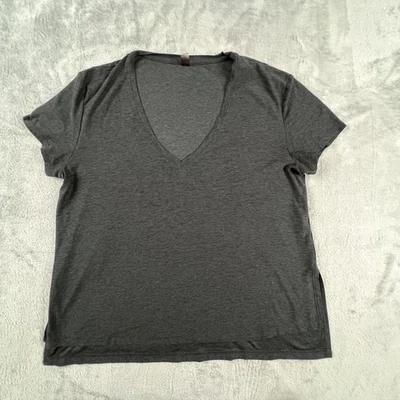 Beyond йога рубашка женщин средний серый v-образным вырезом короткий рукав Athleisure сделано США - Изображение 1 из 4