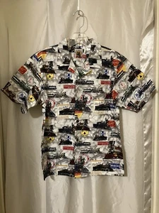 VTG Max Boxxer Yo Wear KIDS Button-up Shirt Trains Size XL NOS 100% Cotton USA - Picture 1 of 2