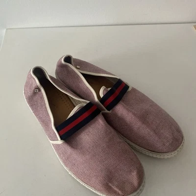 Rivieras College Rojo Azul Clásico Mocasines Zapatos Sin Cordones Lona Talla 43 Foto 1 de 4