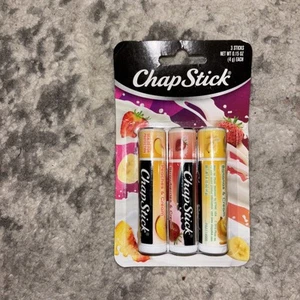 ChapStick 3er Pack Lippenbalsam Fruchtcreme Kollektion Pfirsich Erdbeere Banane - Bild 1 von 1