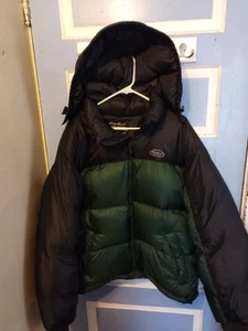 Eddie Bauer Eb Tek goosedown green and black xl puffer coat jacket - Picture 1 of 4