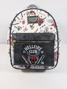 Stranger Things Hellfire Club Mini Backpack Netflix Official Tattoo Print NWT - Picture 1 of 6