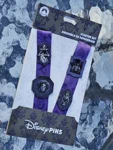 2025 Disney Parks Pin Trading Lanyard Starter Set Haunted Mansion Hatbox Bride - Picture 1 of 2