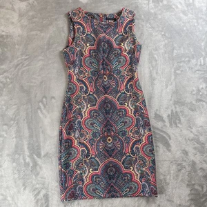 Tommy Hilfiger Women’s Sz 4 Paisley Scuba Sheath Dress Multicolor - Picture 1 of 7