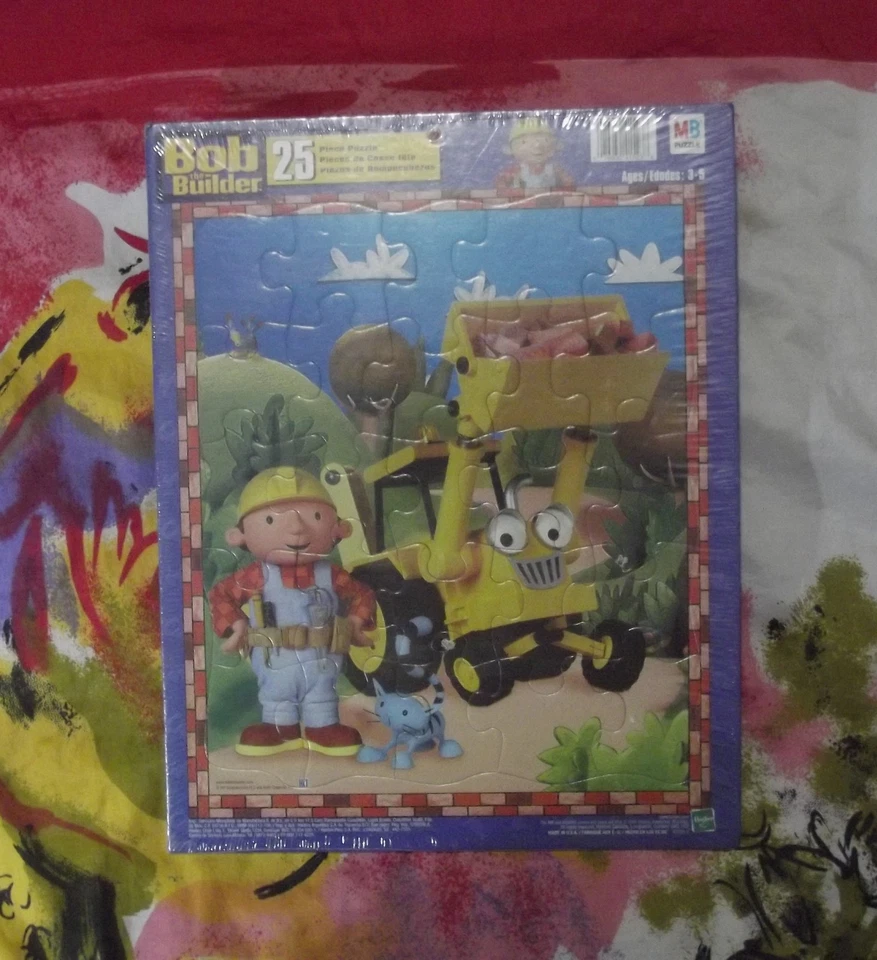 NEW 2001 HASBRO MADE IN USA MB PUZZLE BOB THE BUILDER 25 PC JIGSAW PUZZLE - Image 1 of 3
