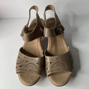 Sandali in pelle TERRA Carson Westport taglia 9M tacco comodi danza boho kaki - Foto 1 di 13