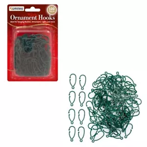 100pc Reusable Plastic Christmas Ornament Hooks - Mini Hangers for Tree Baubles - Picture 1 of 10