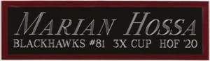 PLACA DE IDENTIFICACIÓN MARIAN HOSSA BLACKHAWKS AUTOGRAFIADA FIRMADA PALO-JERSEY-FOTO-DISCO - Imagen 1 de 4