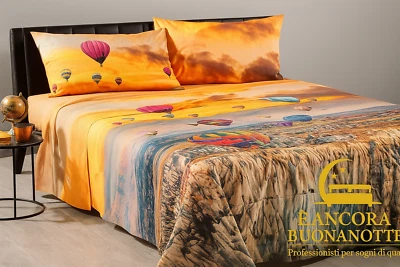Completo lenzuola matrimoniale "MONGOLFIERA" Caleffi - Immagine 1 di 4