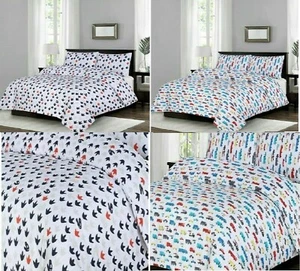 Luxury Kids Designer Printed Dino & Cars Polyester Duvet Cover +Pillow Case Set - Picture 1 of 5