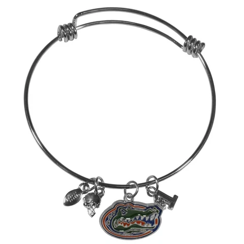 Florida Gators Wire Bangle Bracelet with Charms NCAA Licensed Jewelry Cover