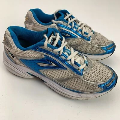 Brooks Adrenaline GTS Six Running Womens Shoes Size 7.5 White Blue - Image 1 of 4