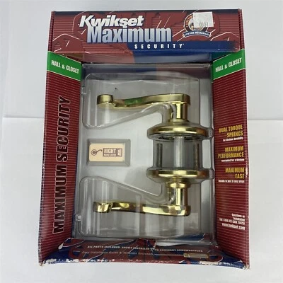 Рычаг для правой руки Kwikset Maximum Security холл и шкаф полированная латунь - Изображение 1 из 4