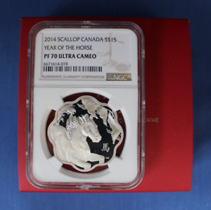 2014 Canada Silver Proof $15 coin "Year of the Horse" NGC Graded PF70 with Case