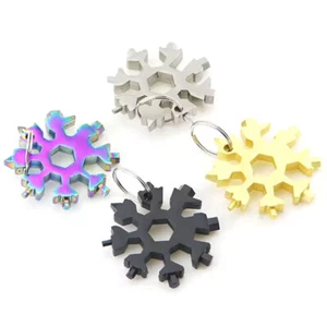 1P Multifunktionaler Schneeflockenschlüssel 18 in 1 Outdoor Flaschenöffner Schraubendreher - Bild 1 von 9