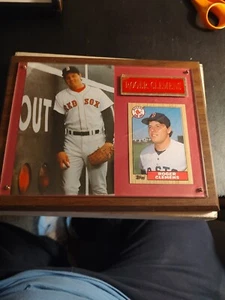 Fotografía y tarjeta Roger Clemens placa de madera MLB Medias Rojas béisbol - Imagen 1 de 2