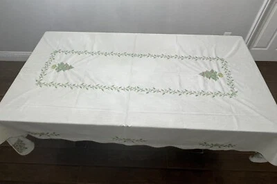 Handmade Cross-Stitch Xmas Tablecloth - 5" wide by 9" Long - Image 1 of 4