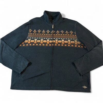 Chaqueta polar Canda para hombre talla 2XL XXL negra suroeste azteca cremallera completa Foto 1 de 4