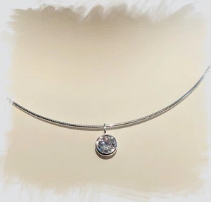 Silberreif Halsreif Omegareif mit brillantem Zirkonia 8 mm - Silber 925 - Bild 1 von 4