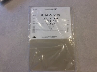 Good-Lite 756300 Sloan Letter Proportional Spaced Near Vision Chart Brand New - Image 1 of 4