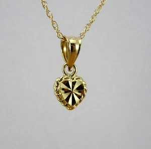14K Yellow Gold 18” Necklace Heart Pendant Beverly Hills Gold, L2 - Picture 1 of 8