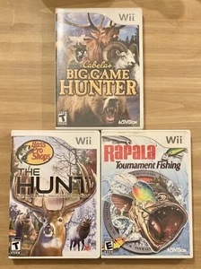 Wii ~ 3 Outdoor Sports Games ~ Hunting & Fishing ~ E & T ~ 2000s ~ !L⚪️⚪️K! - Picture 1 of 3