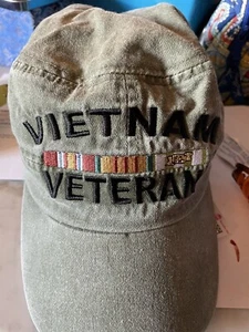 Vietnam Veteran Eagle Crest Cap Hat Green Baseball Cap - Picture 1 of 9