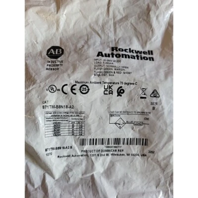 NEW 871TM-B8N18-A2 Proximity Sensor 8mm Distance 871TMB8N18A2 US Free Tax - Image 1 of 4